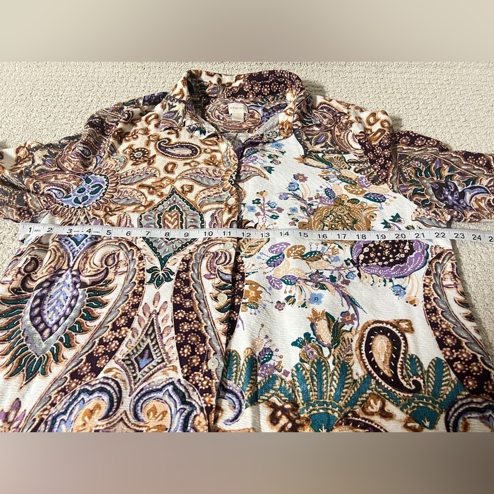 Chico's Multicolor paisley shirt dress. - Picture 7 of 8